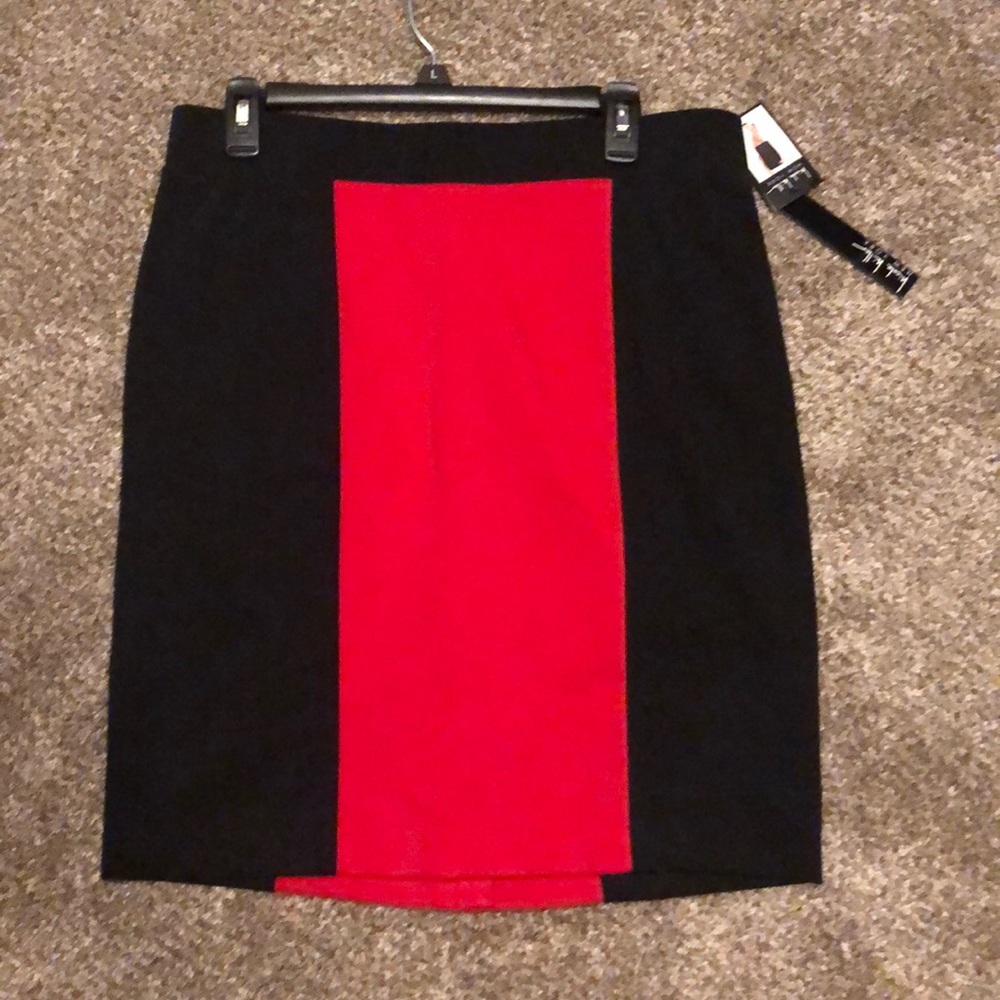 Red/Black Nicole Miller Pencil Skirt